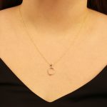 9ct yellow gold diamond initial C pendant