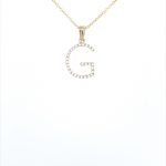 9ct yellow gold diamond initial G pendant