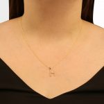 9ct yellow gold diamond initial H pendant