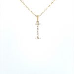 9ct yellow gold diamond initial I pendant