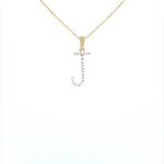 9ct yellow gold diamond J pendant