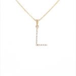 9ct yellow gold diamond L pendant