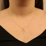 9ct yellow gold diamond initial M pendant