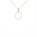 9ct yellow gold diamond initial O necklace