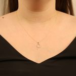 9ct yellow gold diamond initial O necklace