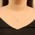 9ct yellow gold diamond initial P necklace