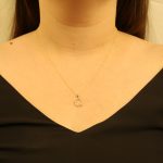 9ct yellow gold diamond initial Q necklace