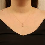 9ct yellow gold diamond initial S necklace