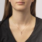 9ct yellow gold diamond initial T necklace