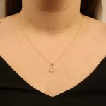 9ct yellow gold diamond initial U necklace