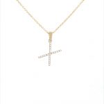 9ct yellow gold diamond initial x necklace