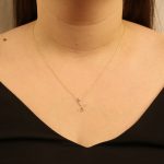 9ct yellow gold diamond initial x necklace