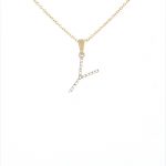 9ct yellow gold diamond initial y necklace