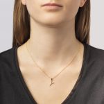 9ct yellow gold diamond initial Y necklace