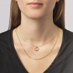 Layered gold chain and diamond initial S pendant necklace