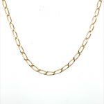 9ct yellow gold flat curb chain necklace