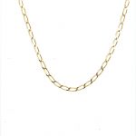 9ct yellow gold long curb chain necklace