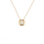 9ct yellow gold single diamond pendant necklace