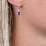 9ct yellow gold amethyst drop earrings