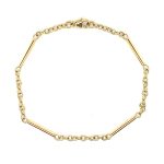 9ct yellow gold long curb chain bracelet