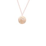 9ct Rose gold diamond disc pendant necklace